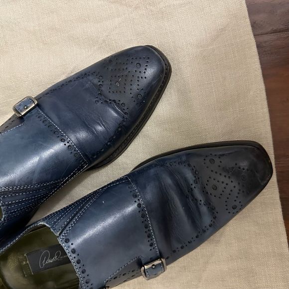DONALD J. PLINER CMONK Double Monk Strap Dress Shoes Blue ITALY MADE - Picture 2 of 10